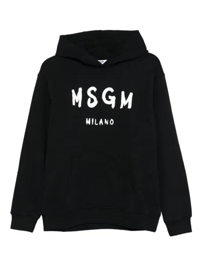 Msgm Unisex Mini Logo Sweatshirt In Black