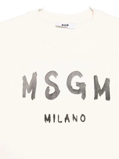 Msgm Unisex Mini Sweatshirt For Kids In Beige
