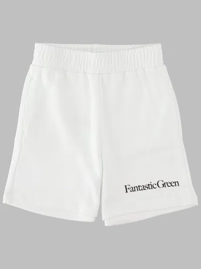 Msgm Unisex Organic Cotton Sweatshirt Shorts In White