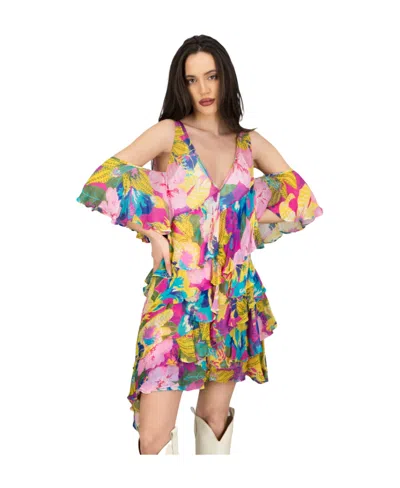 Msgm Woman Mini Dress Fuchsia Size 10 Viscose In Pink