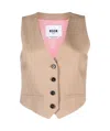 Msgm Viscose Blend Vest In Nude