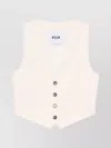 Msgm V-neck Tailored Sleeveless Vest In Pink