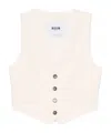Msgm V-neck Tailored Sleeveless Vest In White