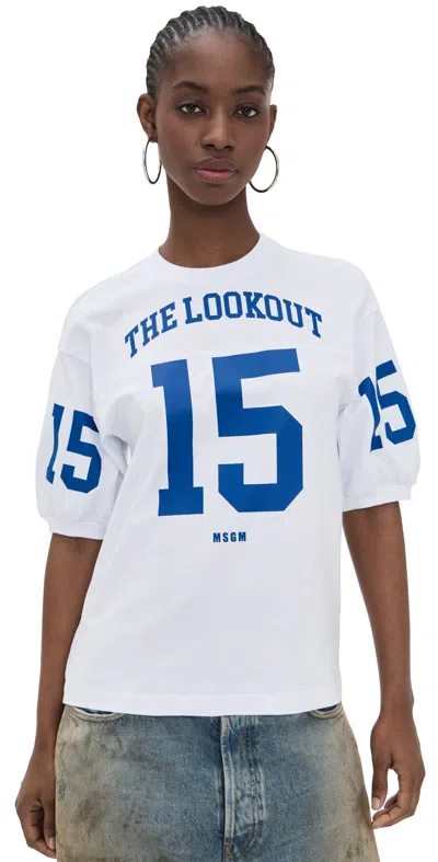 Msgm Varsity Tee Optical White