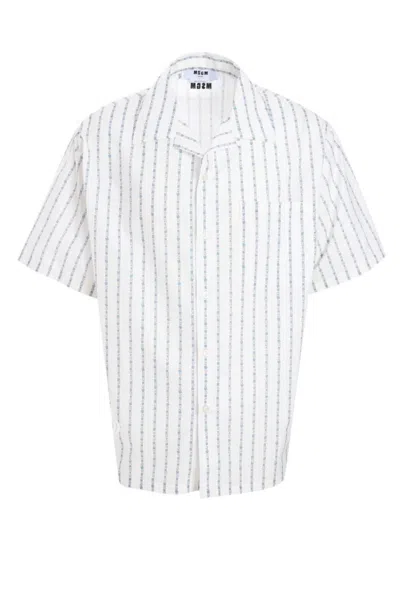 MSGM MSGM VERTICAL STRIPE RELAXED FIT SHORT-SLEEVED SHIRT