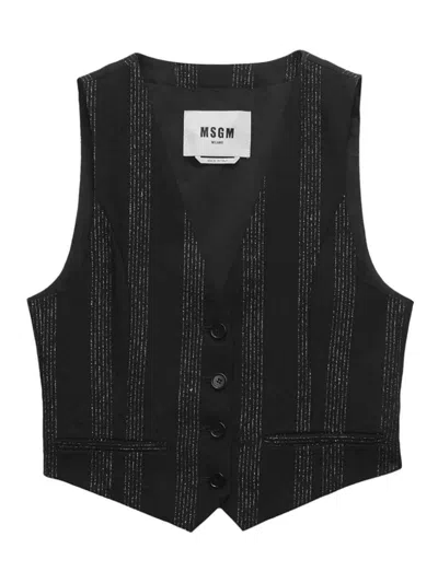 Msgm Vest In Black