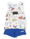 Msgm Vest And Shorts Set In Blue