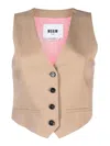 Msgm Viscose Blend Vest In Beige