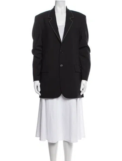 Pre-owned Msgm Virgin Wool Blazer In Black