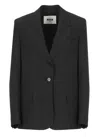 Msgm Wool Blend Tailored Single Breast Jacket In Black