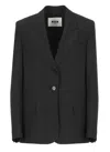 Msgm Wool Blend Tailored Single Breast Jacket In Black