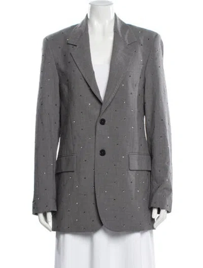 Pre-owned Msgm Virgin Wool Blazer In Gray