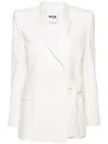 Msgm Virgin Wool Blazer In Neutrals