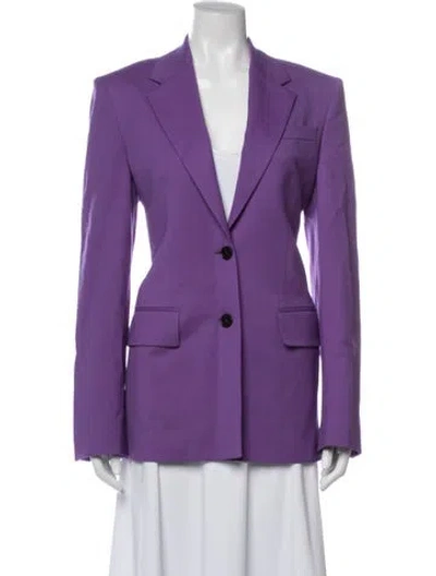 Pre-owned Msgm Virgin Wool Blazer In Purple