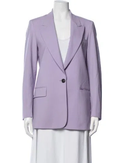 Pre-owned Msgm Virgin Wool Blazer In Purple