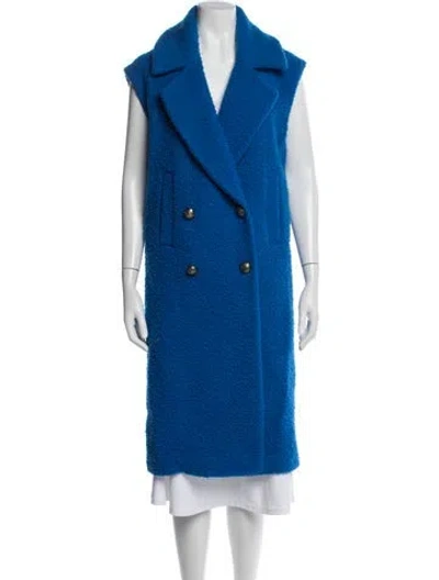 Pre-owned Msgm Virgin Wool Coat In Blue