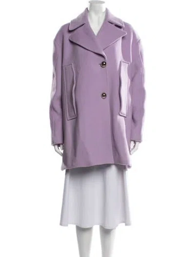 Pre-owned Msgm Virgin Wool Coat In Purple