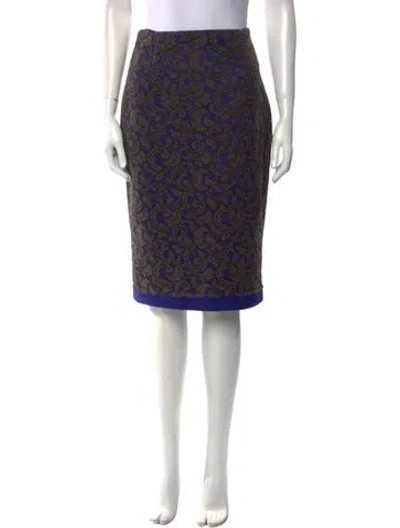 Pre-owned Msgm Virgin Wool Knee-length Skirt In Blue