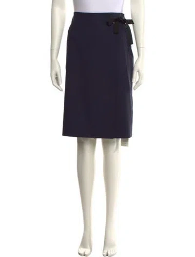 Pre-owned Msgm Virgin Wool Knee-length Skirt W/ Tags In Blue
