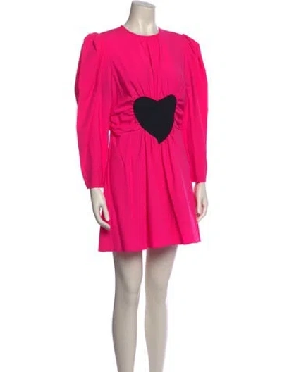 Pre-owned Msgm Virgin Wool Mini Dress In Pink