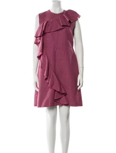 Pre-owned Msgm Virgin Wool Mini Dress In Pink