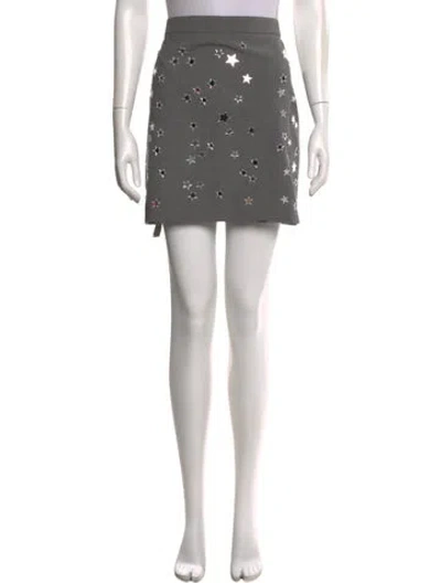Pre-owned Msgm Virgin Wool Mini Skirt In Gray