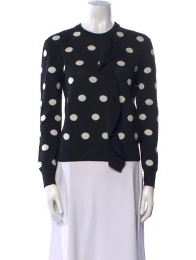 Pre-owned Msgm Virgin Wool Polka Dot Print Sweater In Black