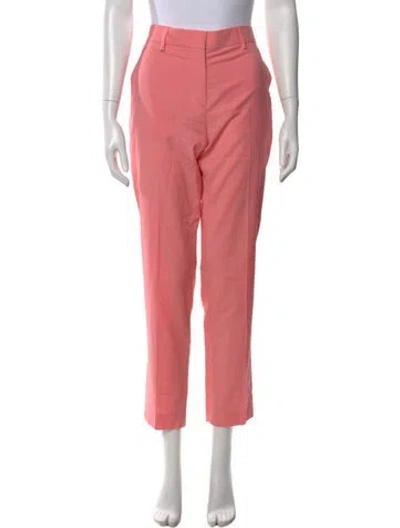 Pre-owned Msgm Virgin Wool Straight Leg Pants In Pink