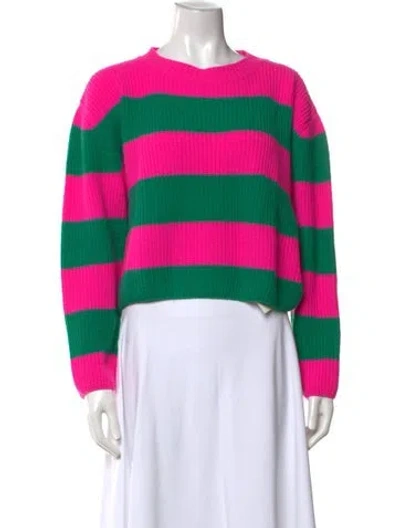 Pre-owned Msgm Virgin Wool Striped Sweater In Pink