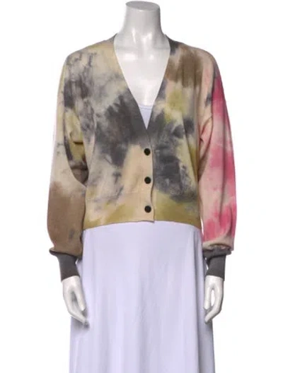 Pre-owned Msgm Virgin Wool Tie-dye Print Sweater In Neutral