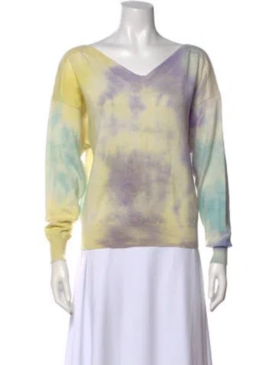 Pre-owned Msgm Virgin Wool Tie-dye Print Sweater In Neutral