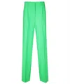 Msgm Virgin Wool Trousers In Green