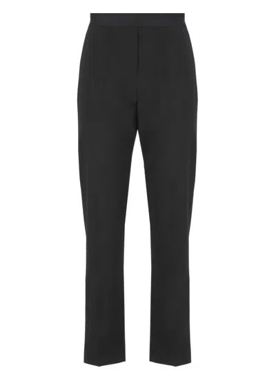 Msgm Waistband Straight Leg Ankle Length Pockets Detailing In Black