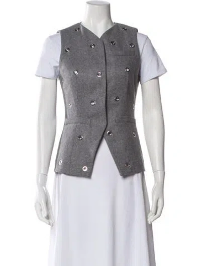 Pre-owned Msgm Virgin Wool Vest In Gray