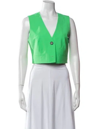 Pre-owned Msgm Virgin Wool Vest In Green