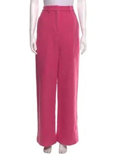 Pre-owned Msgm Virgin Wool Wide Leg Pants In Pink
