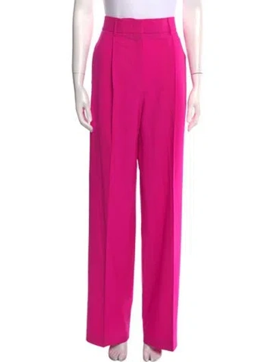 Pre-owned Msgm Virgin Wool Wide Leg Pants In Pink