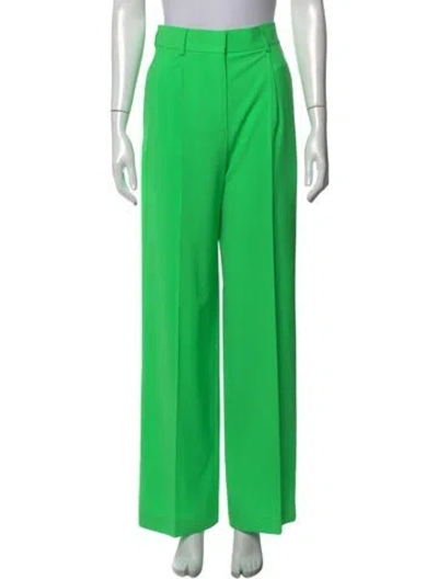 Pre-owned Msgm Virgin Wool Wide Leg Pants W/ Tags In Green