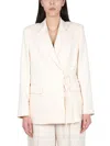 Msgm Viscose Blazer In Beige