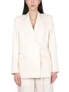 Msgm Viscose Blazer In Beige