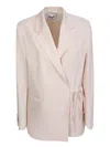Msgm Wallet Design Ivory Jacket In Milk