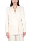 Msgm Wallet Design Ivory Jacket In Neutral