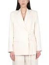 Msgm Viscose Blazer In Neutrals