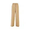 Msgm Viscose-blend Wide Leg Pants In Beige