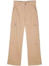 Msgm Beige Viscose Cargo Pants In Neutrals