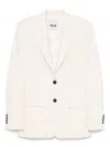 Msgm Viscose Jacket With Chest Patch Pocket In Neutral