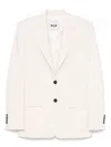 Msgm Viscose Jacket With Chest Patch Pocket In White