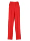Msgm Viscose Blend Straight Pants In Red