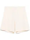 Msgm Viscose Tailored Shorts Front Pleats In White