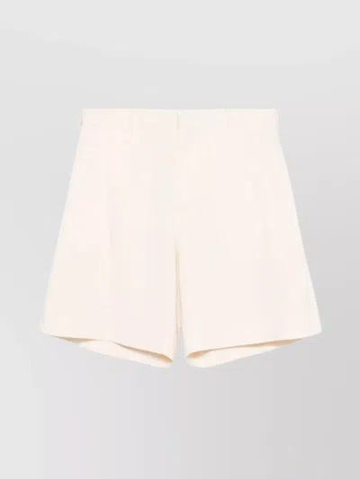 Msgm Viscose Tailored Shorts Front Pleats In White